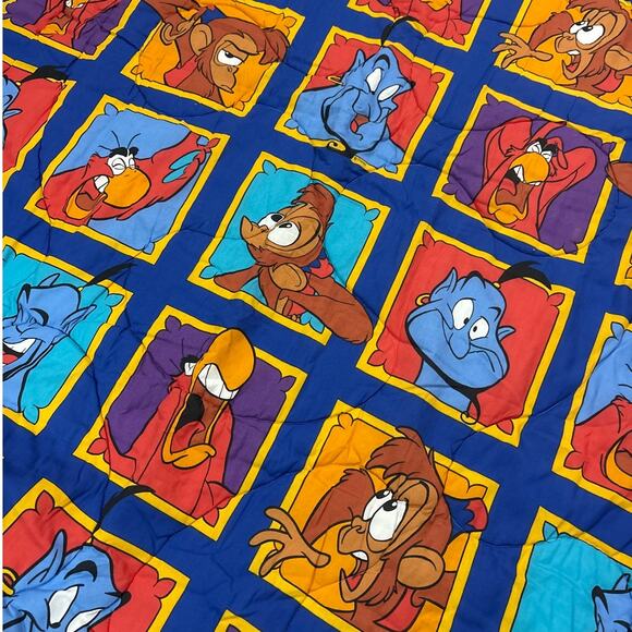 Vintage Rare 90s Disney Aladdin 62x86 in Twin Comforter Blanket Reversible - Picture 3 of 8